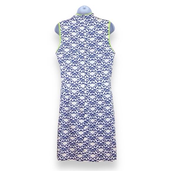 VINCE CAMUTO Sleeveless Scroll Print Tunic Sheath Midi Dress size 10 - Picture 3 of 5